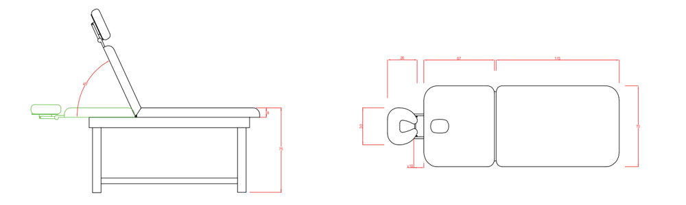 Aesthetic stretcher Rhombus: Measurements